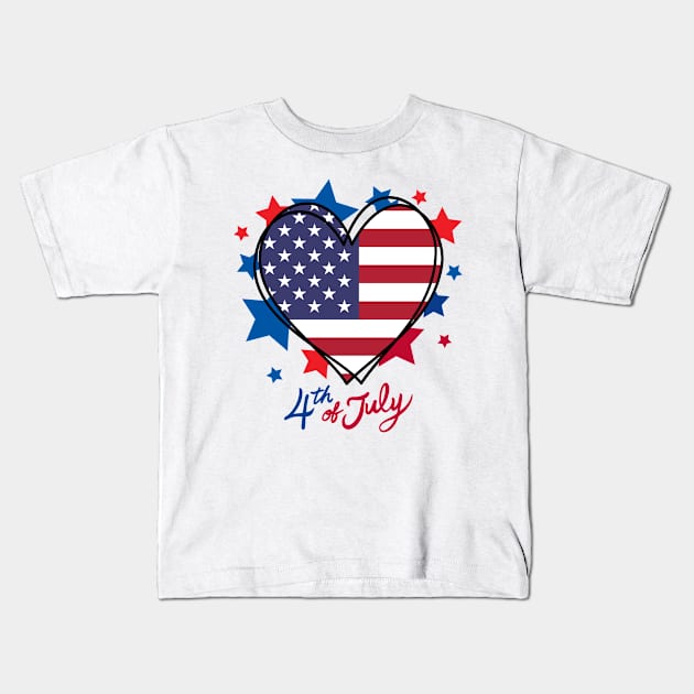 I Heart America 4th of July Tee! Kids T-Shirt by SocietyTwentyThree